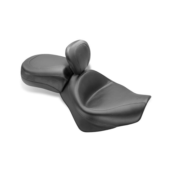 Mustang Wide Touring 2-Up Seat for Honda 04-20 VT 750 Aero / Plain / With backrest  - Customhoj