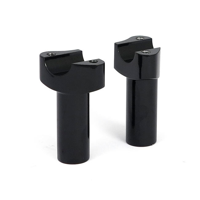 OEM Style Forged Aluminium Straight Handlebar Risers without Top Clamp Black / 3.5" (8.8cm)