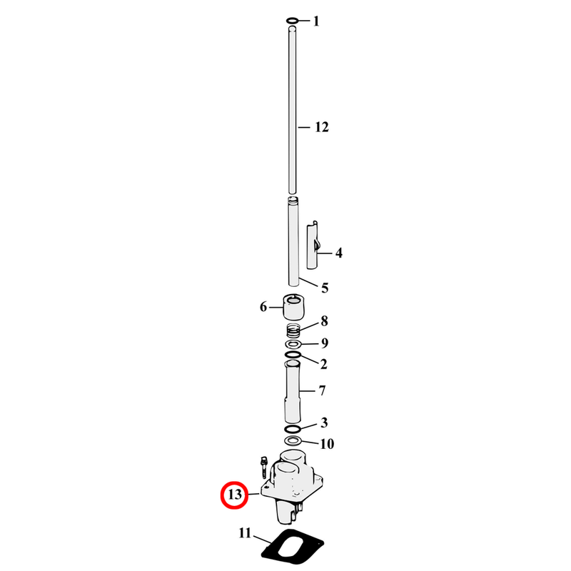 Pushrod Parts Diagram Exploded View for Harley Evolution Big Twin 13) See tappet blocks separately.