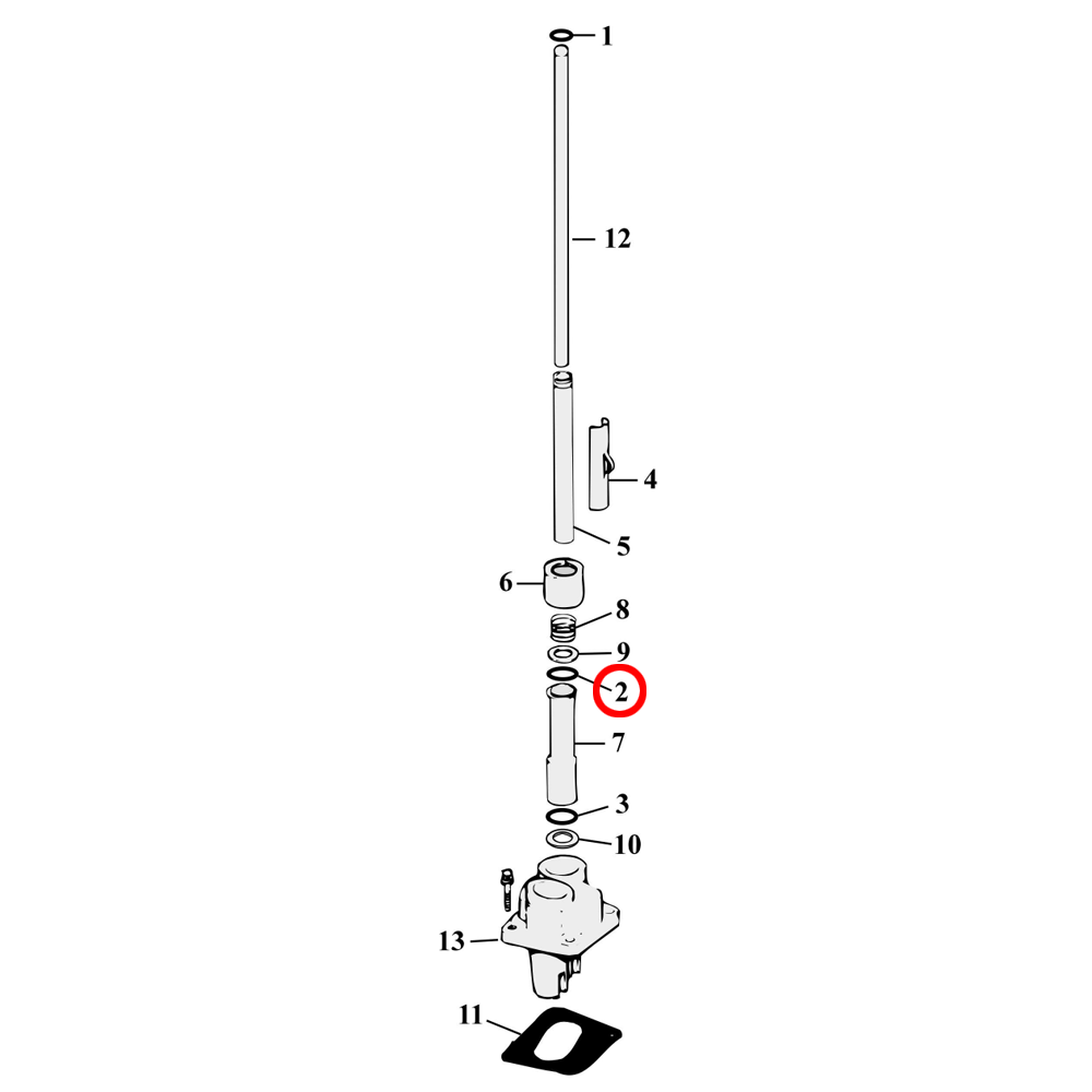 Pushrod Parts Diagram Exploded View for Harley Evolution Big Twin