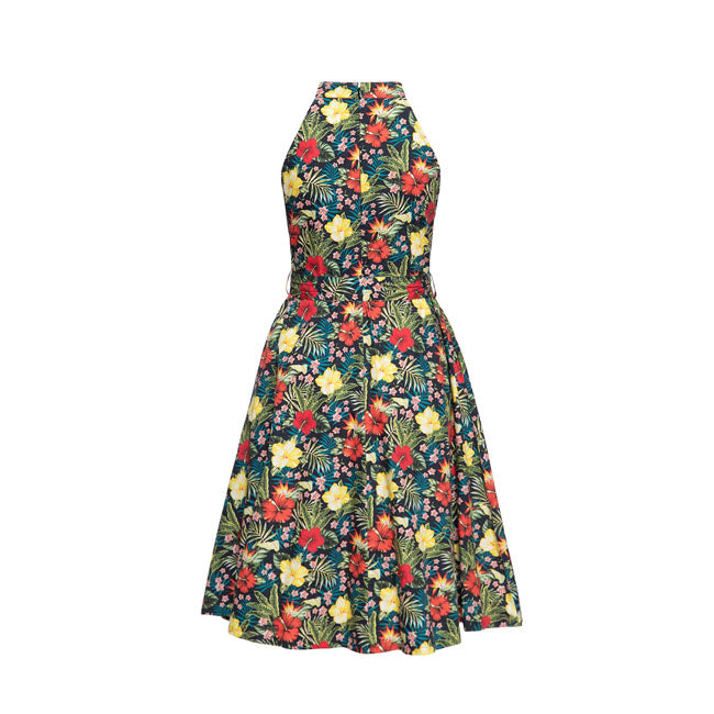 Queen Kerosin Aop Hawaiian Flowers Dress