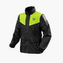 REV'IT! Nitric 4 H2O Motorcycle Rain Jacket Black/Neon Yellow / XS