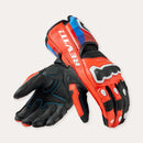 REV'IT! Quantum 3 Motorcycle Gloves Neon Red/Blue / S  - Customhoj