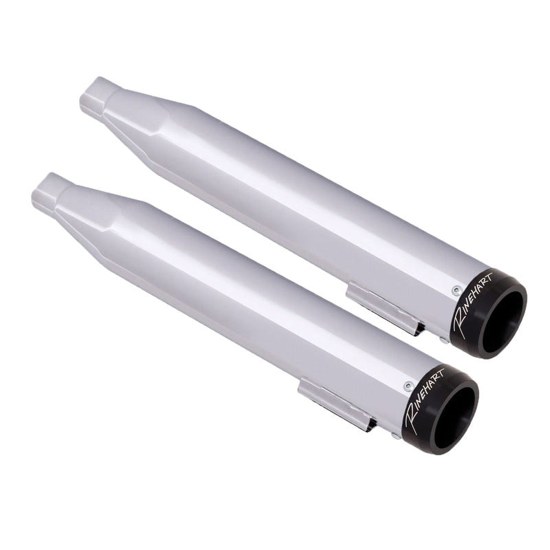 Rinehart 3" Twin Cam Duals Slip-On Mufflers for Harley 07-17 Softail FLSTC / Chrome with chrome end caps