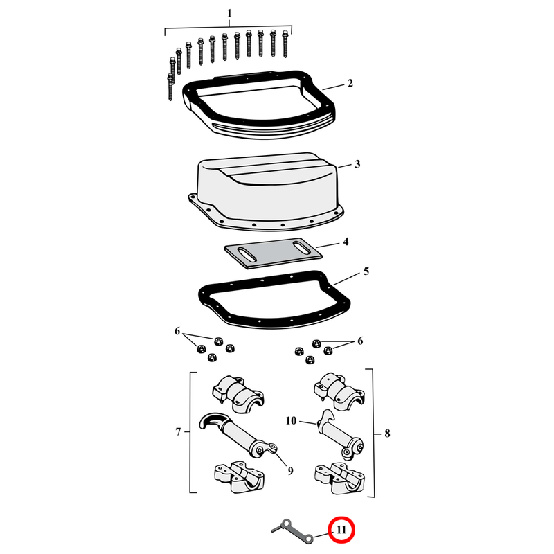 Rocker Box Parts Diagram Exploded View for Harley Panhead 11) 48-65 Panhead. Rocker arm oiler (set of 2). Replaces OEM: 18100-49 & 18102-49