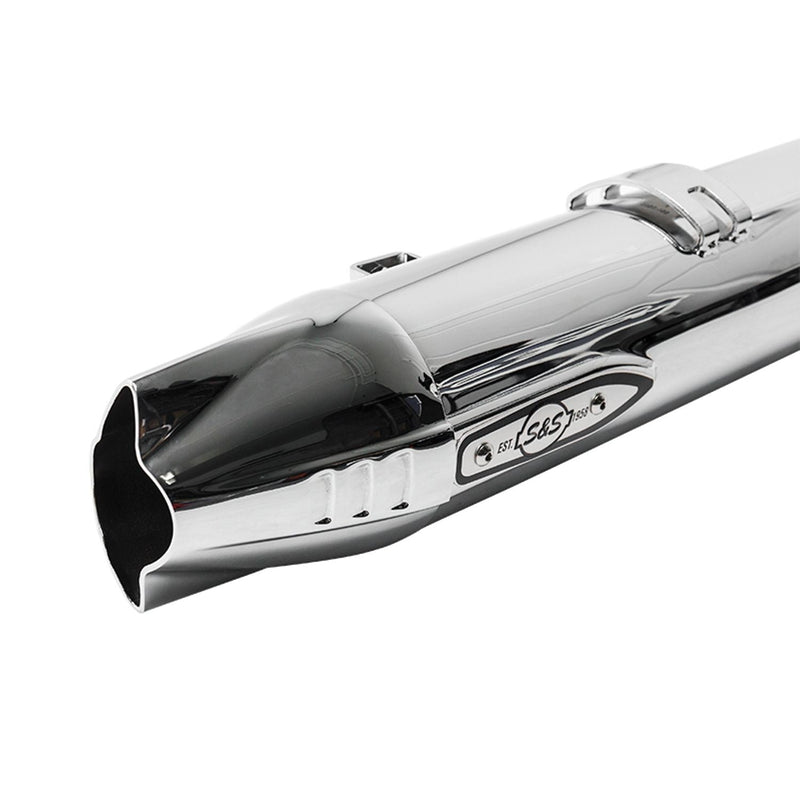 S&S Broadhead Fishtail Chrome Slip-On Mufflers for Indian