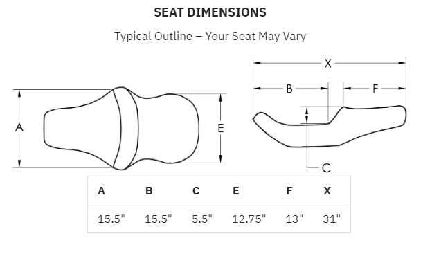 Saddlemen Plain Black Road Sofa Seat for Harley