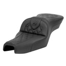 Saddlemen Roadsofa Lattice Stitch Seat for Harley 04-22 XL Sportster (with 17 liter tank) / Black / Without heating / Without backrest  - Customhoj