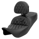 Saddlemen Roadsofa Lattice Stitch Seat for Harley 08-25 Touring (excl. 23-25 CVO; 24-25 Road Glide / Street Glide) / Carbon Fiber / Without heating / With backrest  - Customhoj