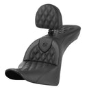 Saddlemen Roadsofa Lattice Stitch Seat for Harley 18-25 Softail Deluxe / Heritage / Heritage Classic / Slim / Black / Without heating / With backrest  - Customhoj