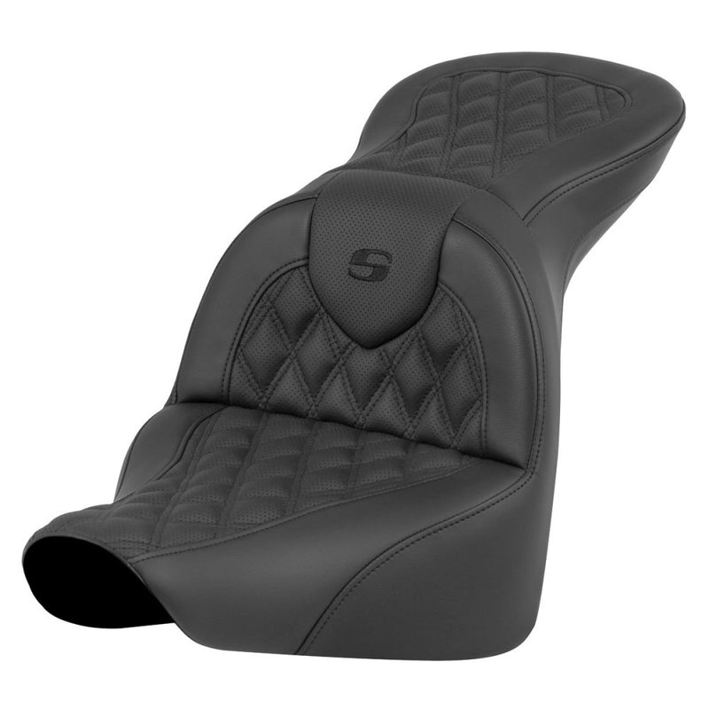 Saddlemen Roadsofa Lattice Stitch Seat for Harley 23-25 Softail Breakout / Black / Without heating / Without backrest  - Customhoj