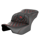 Saddlemen Roadsofa Lattice Stitch Seat for Harley 24-25 Touring Road Glide / Street Glide / Black / Red / Without heating / Without backrest  - Customhoj