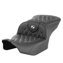 Saddlemen Roadsofa Lattice Stitch Seat for Harley 24-25 Touring Road Glide / Street Glide / Black / White / Without heating / Without backrest  - Customhoj