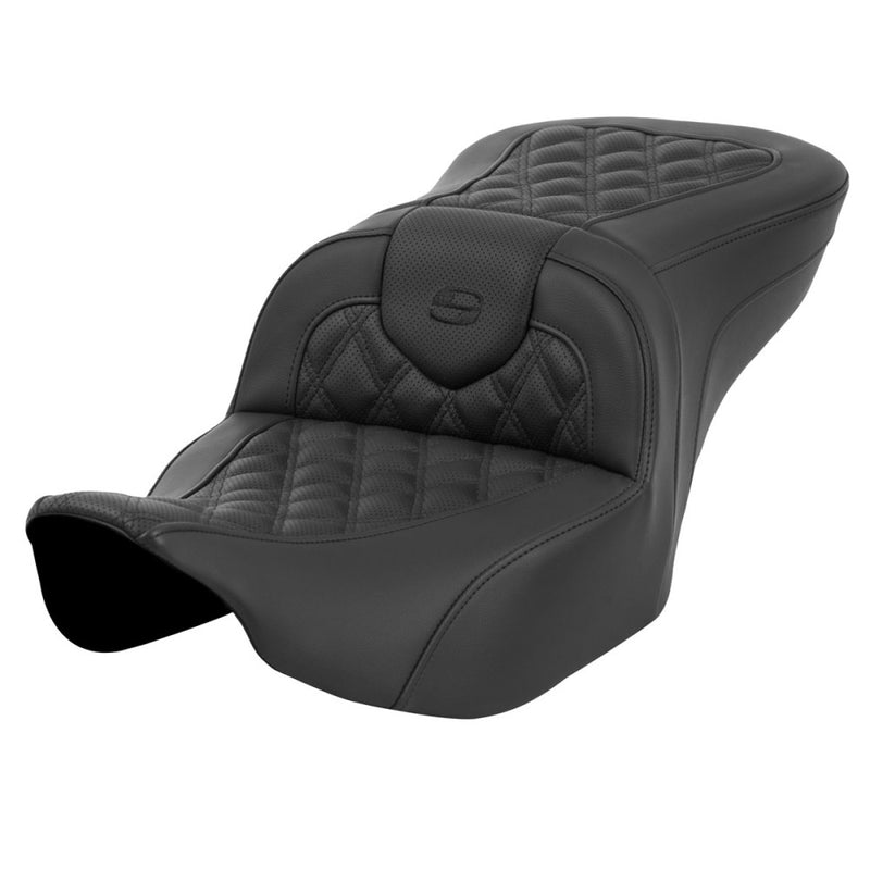 Saddlemen Roadsofa Lattice Stitch Seat for Harley 24-25 Touring Road Glide / Street Glide / Black / Without heating / Without backrest  - Customhoj