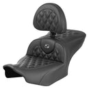 Saddlemen Roadsofa Lattice Stitch Seat for Harley 24-25 Touring Road Glide / Street Glide / Carbon Fiber / Gray / Without heating / With backrest  - Customhoj