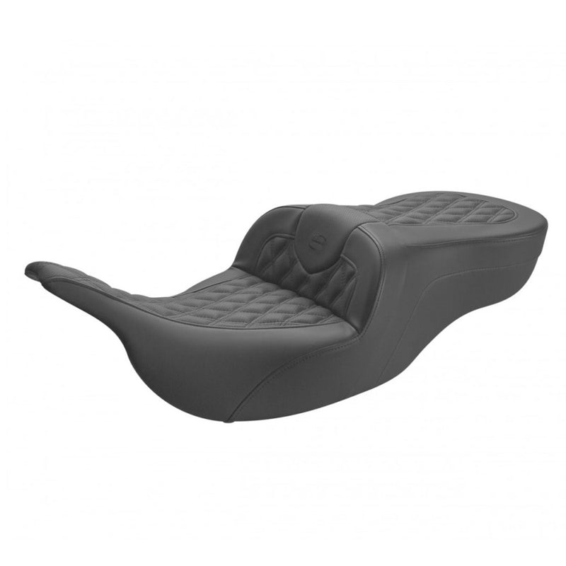 Saddlemen Roadsofa Lattice Stitch Seat for Harley 97-07 Touring Electra Glide / Road Glide / Black / Without heating / Without backrest  - Customhoj
