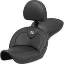 Saddlemen Roadsofa Plain Seat for Harley 96-03 Dyna Wide Glide / Carbon Fiber / Without heating / With backrest  - Customhoj