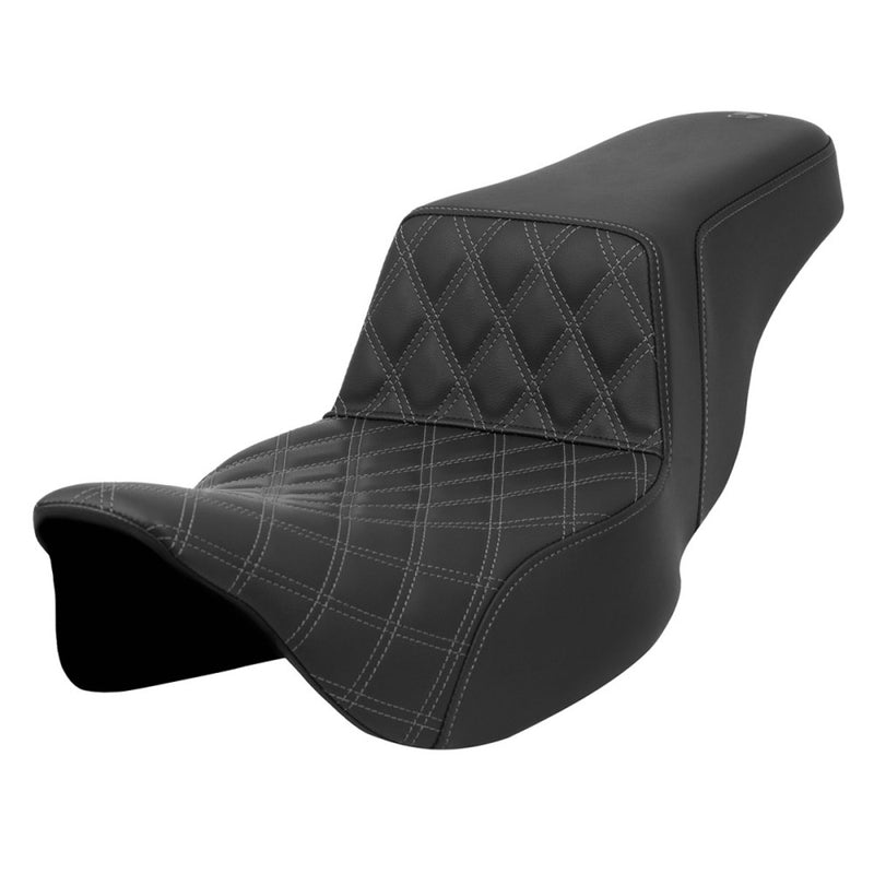 Saddlemen Step-Up Front Lattice Stitch for Harley 08-25 Touring (excl. 23-25 CVO; 24-25 Road Glide / Street Glide) / Black / Gray  - Customhoj