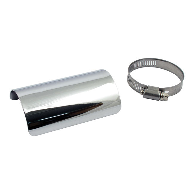 Smooth Universal Motorcycle Exhaust Heat Shield Chrome / 2 1/4" (5.7cm) / 4" (10.2cm)  - Customhoj