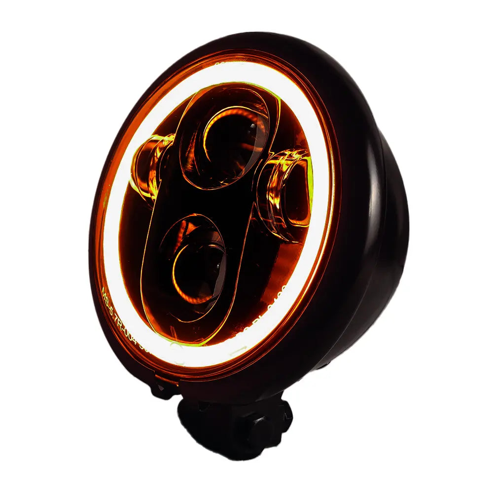 thumbnail image 2 of 7" Z-OFFROAD Motorcycle LED Headlight With Amber Halo DRL - Projector, DOT, For Cafe Racer & Custom Bikes 2 of 6