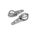 SMP Motorcycle Headlight Fork Mount Brackets Chrome