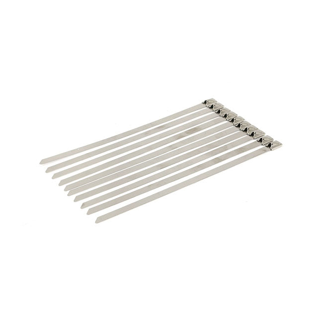 Stainless Steel Tie Wraps 10-pack Clear stainless / 8" (20.3cm)  - Customhoj