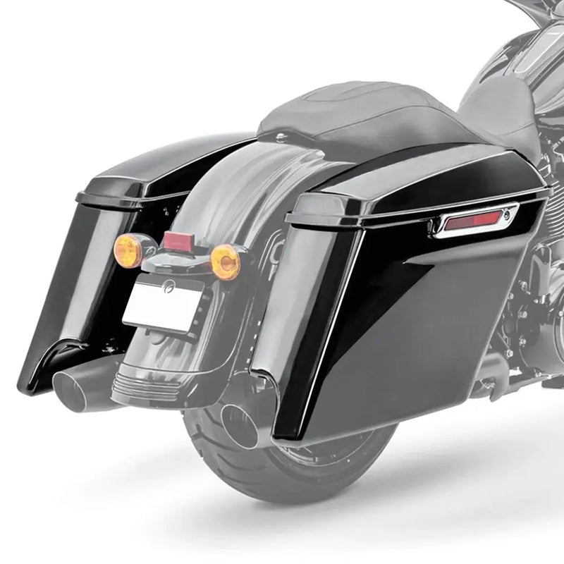 Zodiac 4" Stretched Hard Saddlebags for Harley