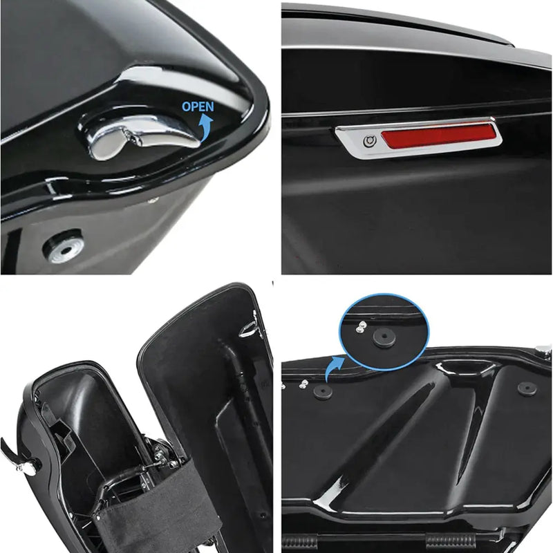Zodiac 4" Stretched Hard Saddlebags for Harley