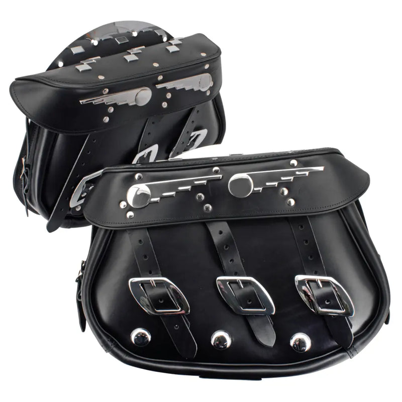 Samwel Speedking Leather Saddlebags for Harley