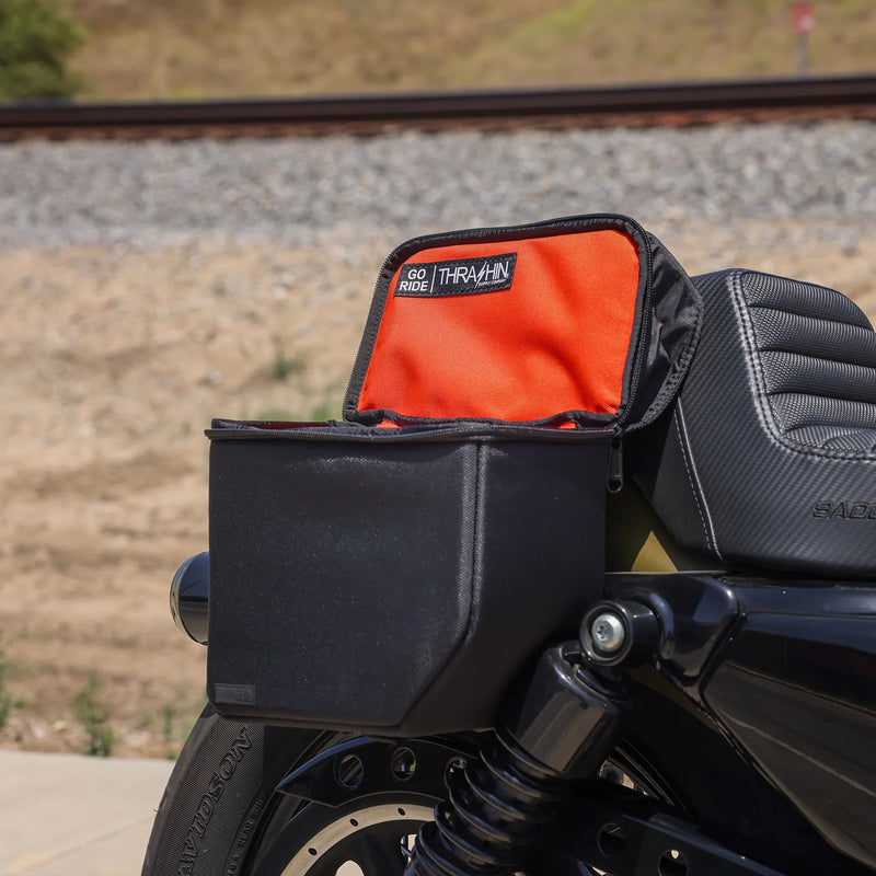 Thrashin Supply Mini Essential 8L Throw-Over Motorcycle Saddlebag Set  - Customhoj