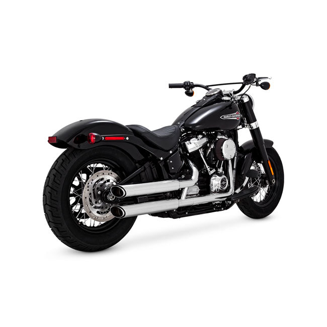 Vance & Hines Twin Slash 3" PCX Slip-On Mufflers for Harley 18-24 Softail Breakout FXBR / FXBRS (read note) / Chrome