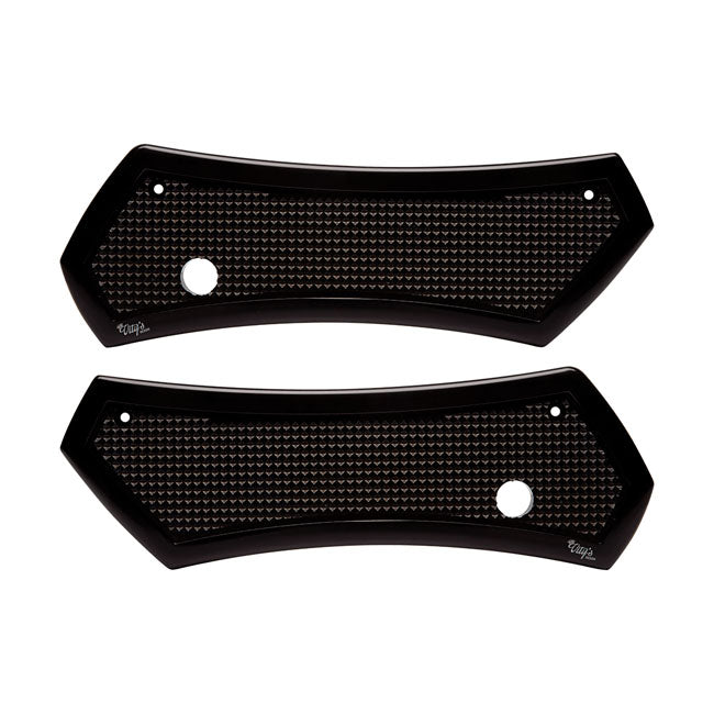 Vity's Design Diamond Saddlebag Latch Covers for Harley 93-13 Touring / Black  - Customhoj