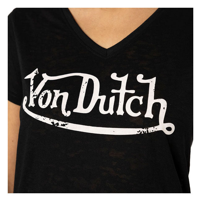 Von Dutch V-neck Logo T-Shirt Ladies