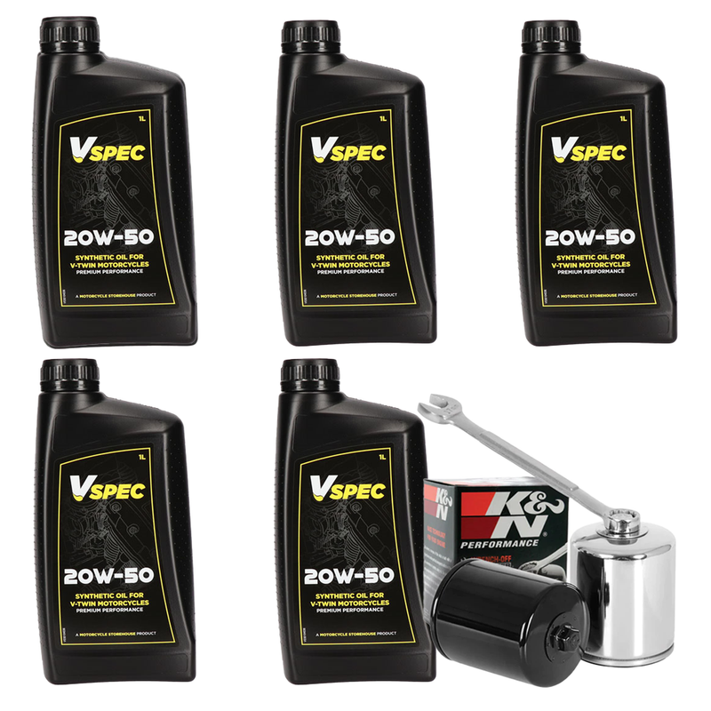 Vspec Service Kit Motor Oil & Filter for Harley 2002-2017 V-Rod / Chrome