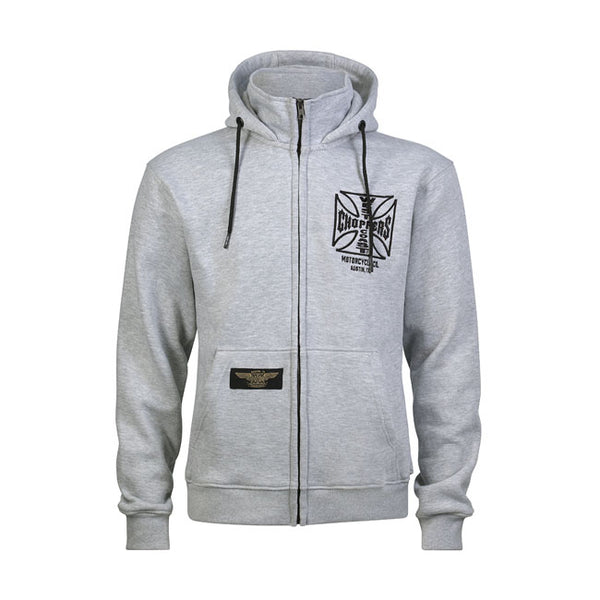 ジップアップパーカー　グレー　WEST COAST CHOPPERS 刺繍ロゴ West Coast Choppers OG ATX Zip Hoodie