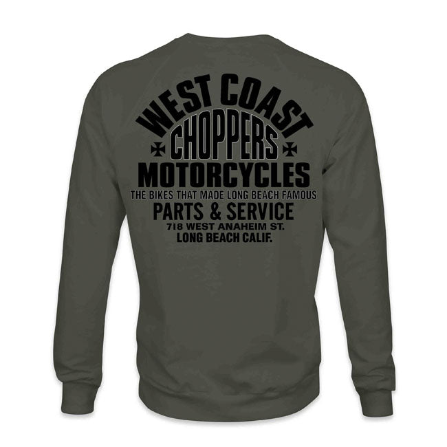 West Coast Choppers Parts Sweatshirt Olive Green / S  - Customhoj
