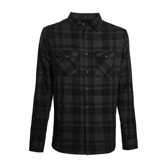 West Coast Choppers Shirt Gray/Black / S West Coast Choppers La Bomba Herringbone Flannel Shirt Customhoj