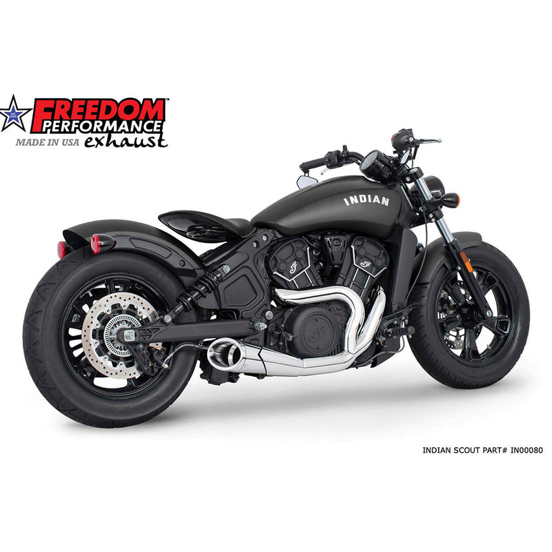 Freedom Performance Indian Slip-On Chrome / Chrome Combat End Cap Freedom Performance Shorty 2-1 Slip-Ons Black / Chrome Indian Scout 15-up Customhoj