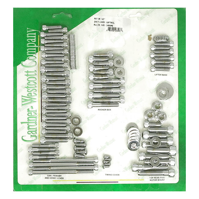 GARDNER-WESTCOTT Skruvkit Harley GW Motor Screw Set Insex HD 36-21 Customhoj