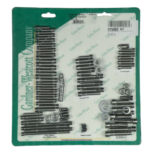 GARDNER-WESTCOTT Skruvkit Harley GW Motor Screw Set Insex HD 36-21 Customhoj