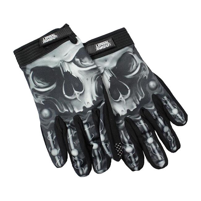 LETHAL THREAT Handskar Lt Biomechanical Skull Handskar Svart Customhoj