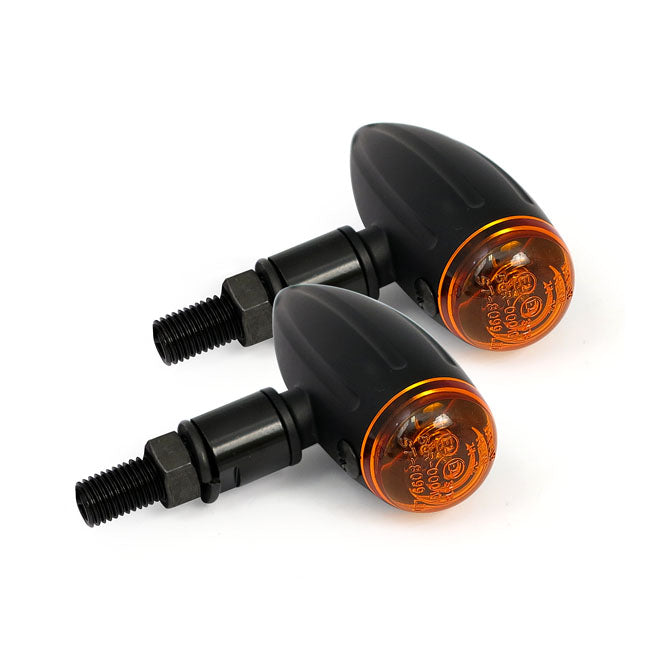 MCS Blinkers Svart Grooved Micro Bullet Blinkers Customhoj