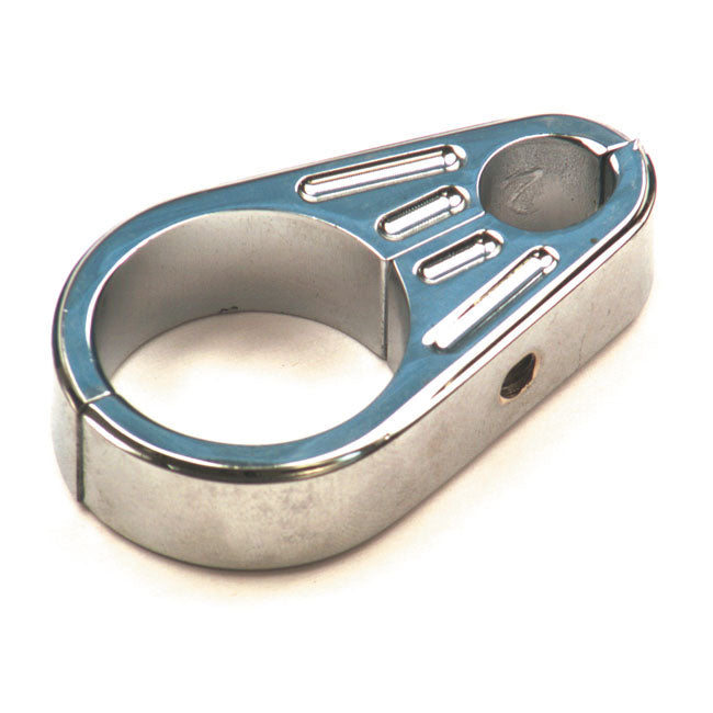 Chrome Slotted Clutch Cable Clamps For 1 1/4" Frame Tubes – Fits Harley-Davidson All Models