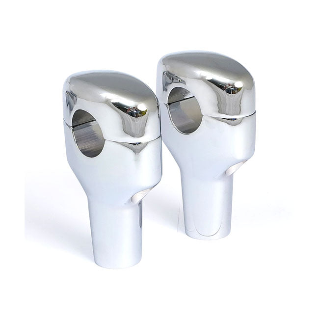 OEM Style Smooth Fat Bar Handlebar Risers Chrome