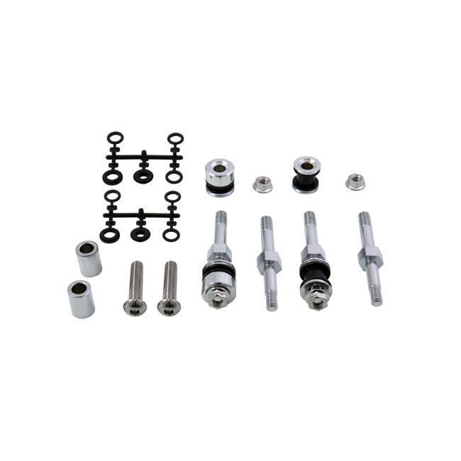 MCS Sissy Bar Parts 03-17 FLSTC; 2003 FLSTS; 05-07 FLSTSC; 2006 FLST (compatible with OEM saddlebags) (OEM: 53931-03A) Sissy Bar Docking Hardware Kit Detachable Plates for Harley Customhoj